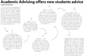 Academic advising offers new students advice