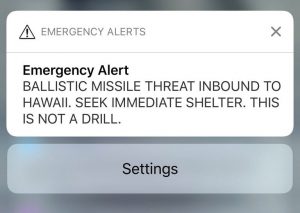 Accidental message causes panic in Hawaii