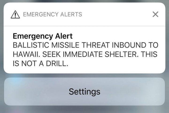 Accidental message causes panic in Hawaii