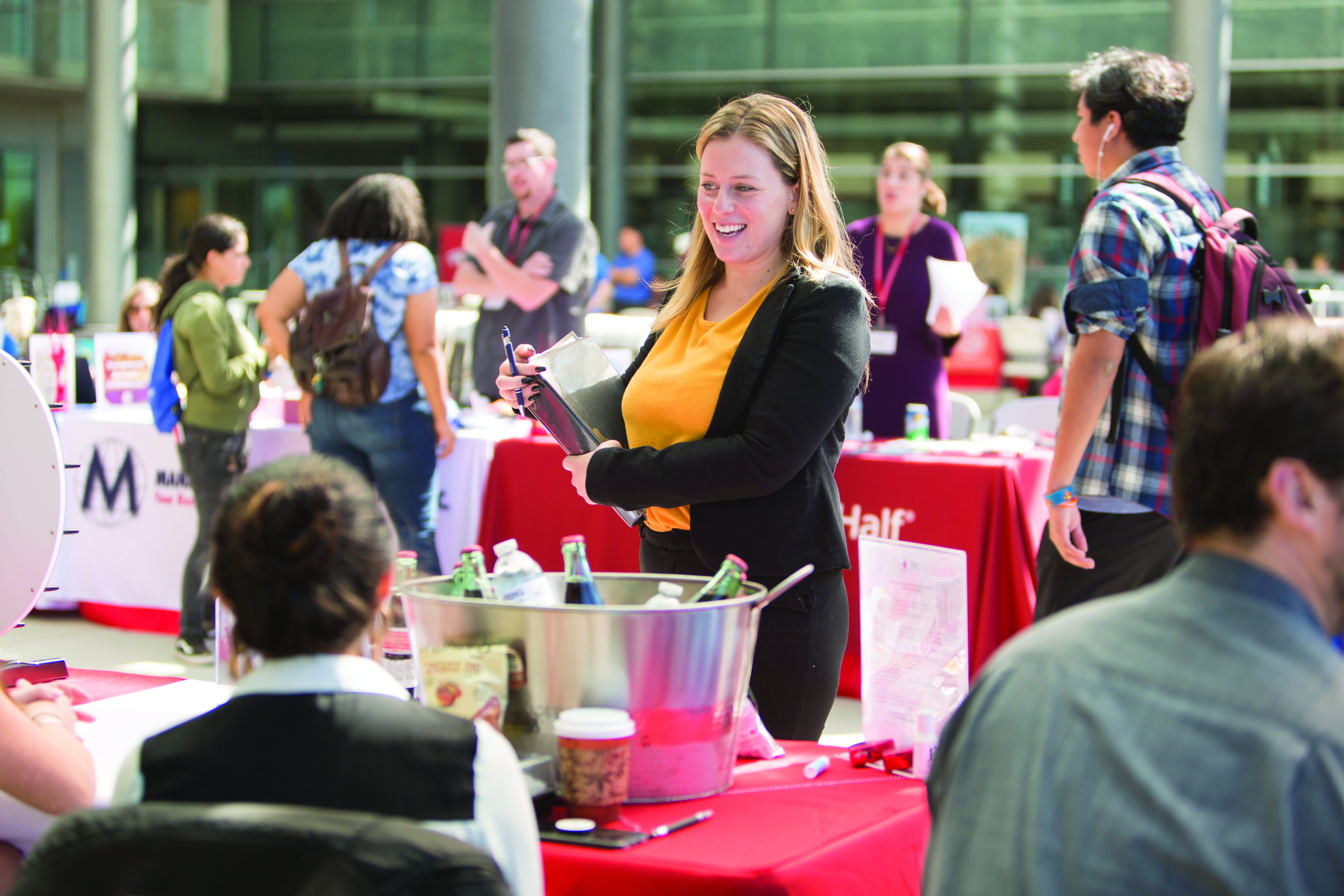 Students network at Career and Internship Fair