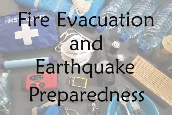 Fire evacuation and earthquake preparedness